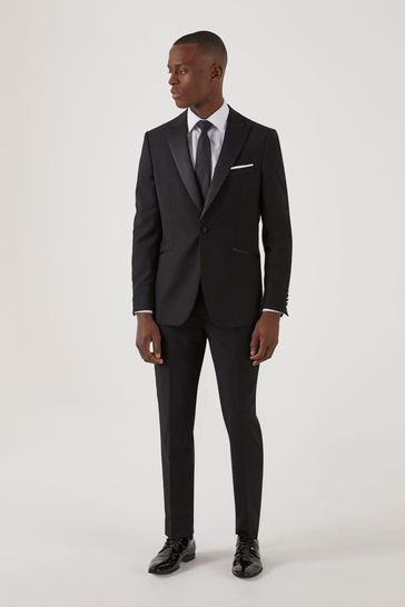 ONS440 Sinatra Black Slim Fit Suit - Image 4