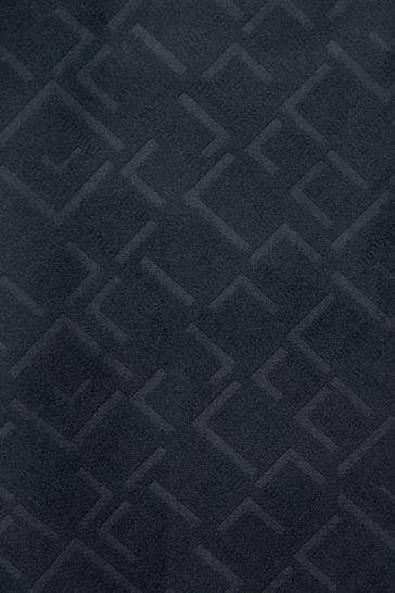 ONS435 Navy Slim Fit Patterned Velvet Suit - Image 9