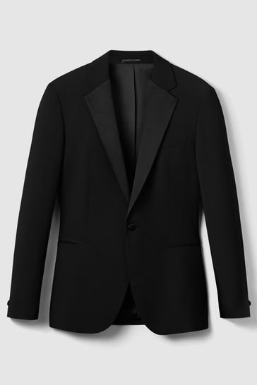 ONS442 Black Poker Notch Lapel Modern Fit Single Breasted Tuxedo Suit - Image 2