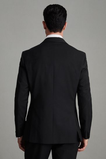 ONS442 Black Poker Notch Lapel Modern Fit Single Breasted Tuxedo Suit - Image 4