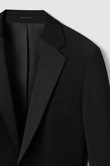 ONS442 Black Poker Notch Lapel Modern Fit Single Breasted Tuxedo Suit - Image 5