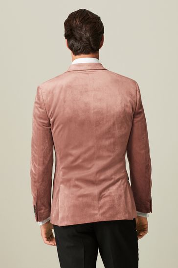 ONS428 Pink Slim Velvet Suit - Image 3