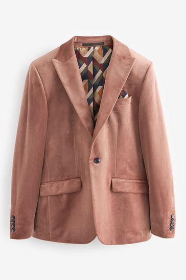 ONS428 Pink Slim Velvet Suit - Image 7
