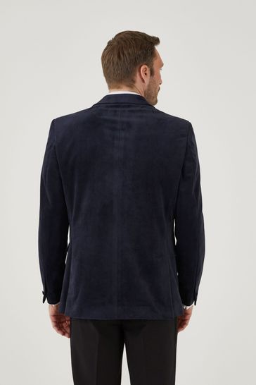 ONS444 Blue Jive Tailored Fit Velvet Suit - Image 2