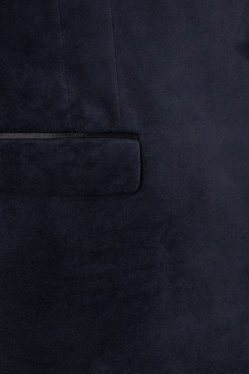 ONS444 Blue Jive Tailored Fit Velvet Suit - Image 5