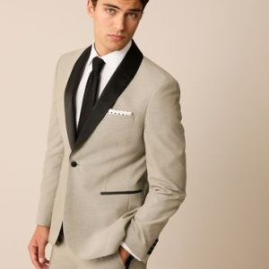 ONS430 Stone Natural Slim Tuxedo Suit