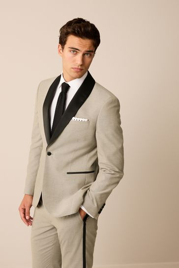 ONS430 Stone Natural Slim Tuxedo Suit