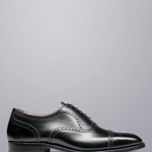 ONS416 Black Leather Oxford Brogues Shoes