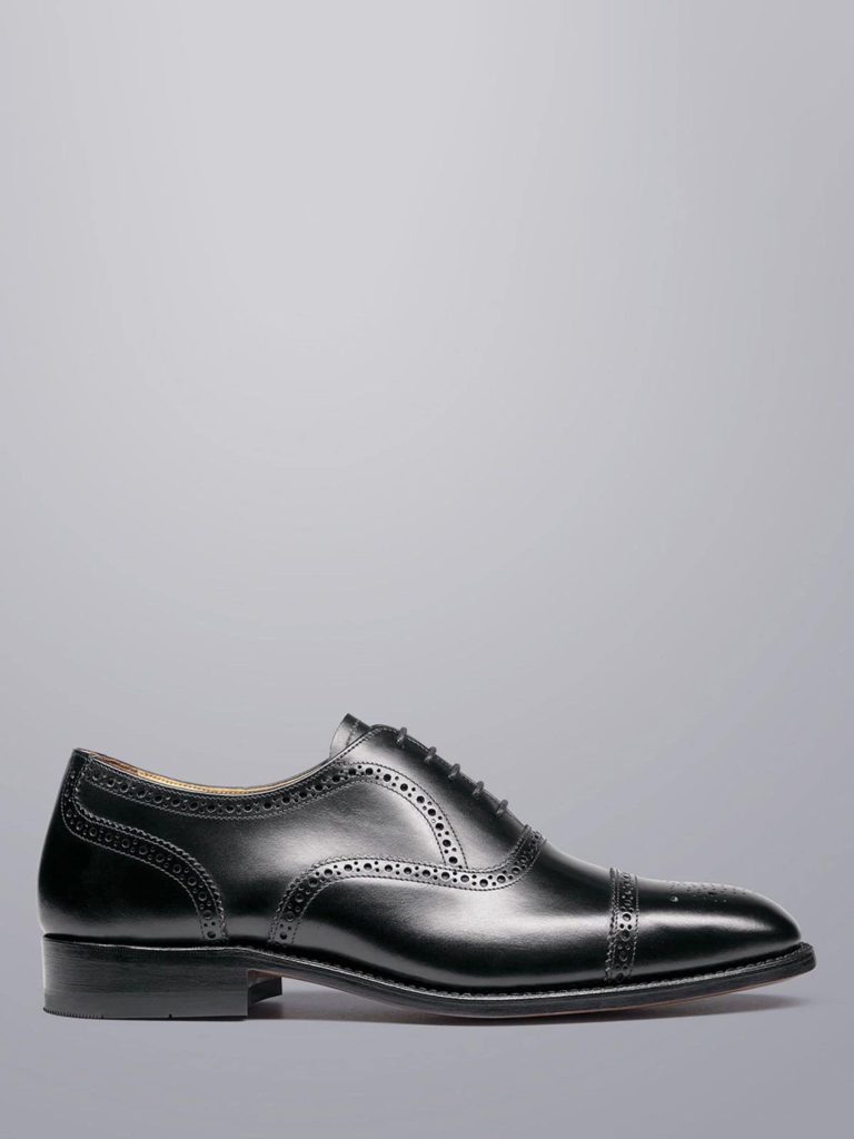 ONS416 Black Leather Oxford Brogues Shoes