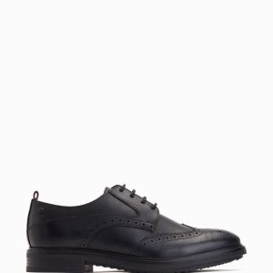ONS415 Leather Black Brogue Shoes