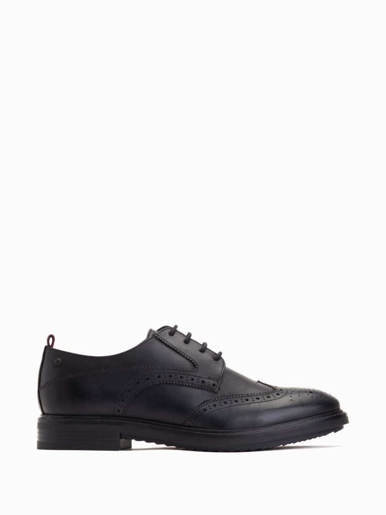 ONS415 Leather Black Brogue Shoes