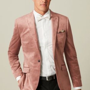 ONS428 Pink Slim Velvet Suit
