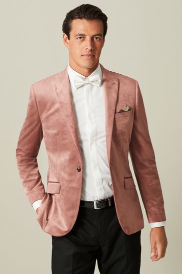 ONS428 Pink Slim Velvet Suit