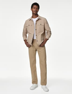 ONS447 Straight Fit Linen Blend Jeans