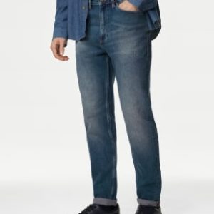 ONS445 Tapered Fit Vintage Wash Stretch Jeans